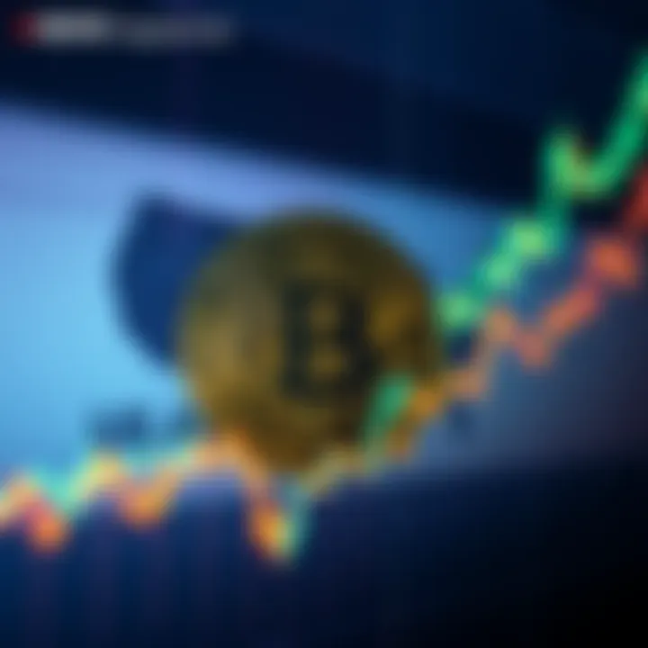 Graph showing US job growth with shadow of Bitcoin logo, indicating market challenges