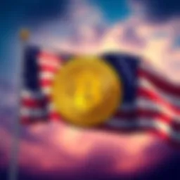 A digital illustration showing the U.S. flag alongside a large Bitcoin symbol, representing the U.S. holding significantly more Bitcoin than any other country.