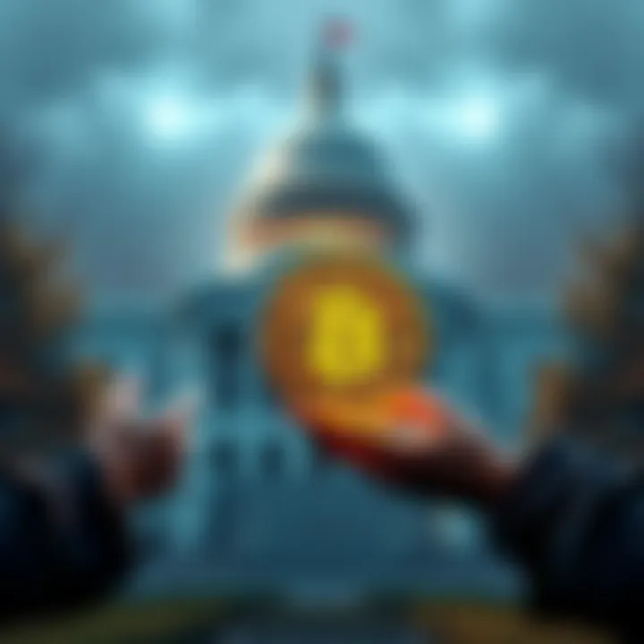 U.S. government transferring Bitcoin to Coinbase, symbolizing cryptocurrency involvement