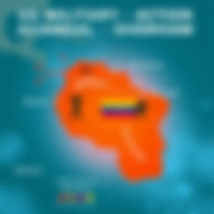 Map showing potential US military action zones in Venezuela and neighboring regions like Mexico and Cuba, with military icons