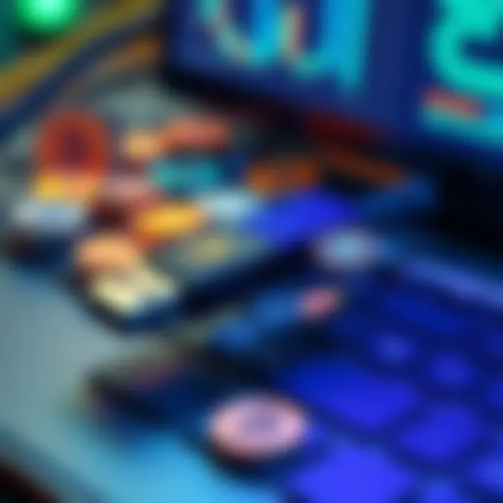 A USB drive connected to a computer with cryptocurrency symbols around it, showing the concept of a hardware wallet.