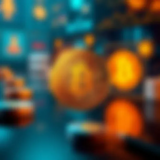 A graphic showing USDC token being exchanged for BTC, with symbols representing no-KYC services and digital privacy features in the background.