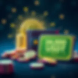 A graphic showing a digital wallet with USDT coins and a sign indicating bonuses, suggesting financial opportunities for new users.