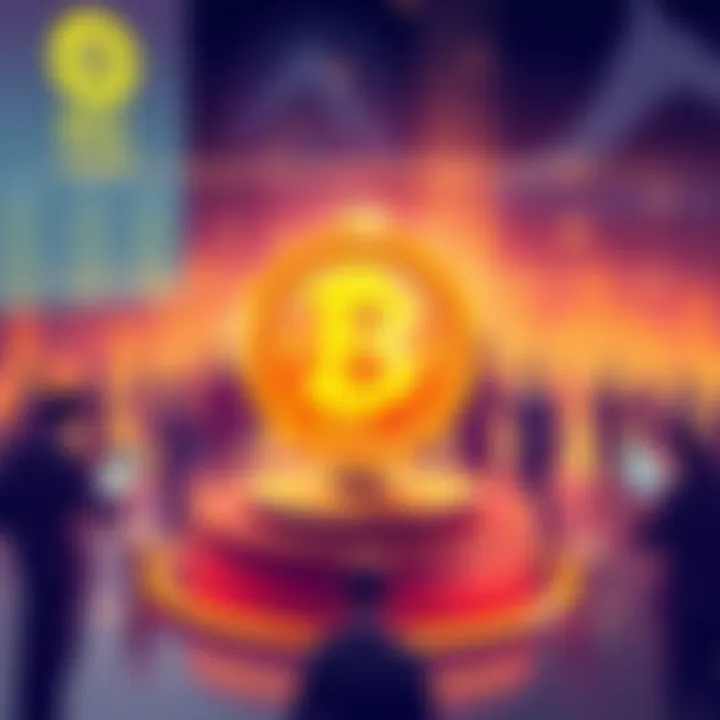 Illustration showing the USDT logo with Binance Smart Chain elements and user discussions in the background