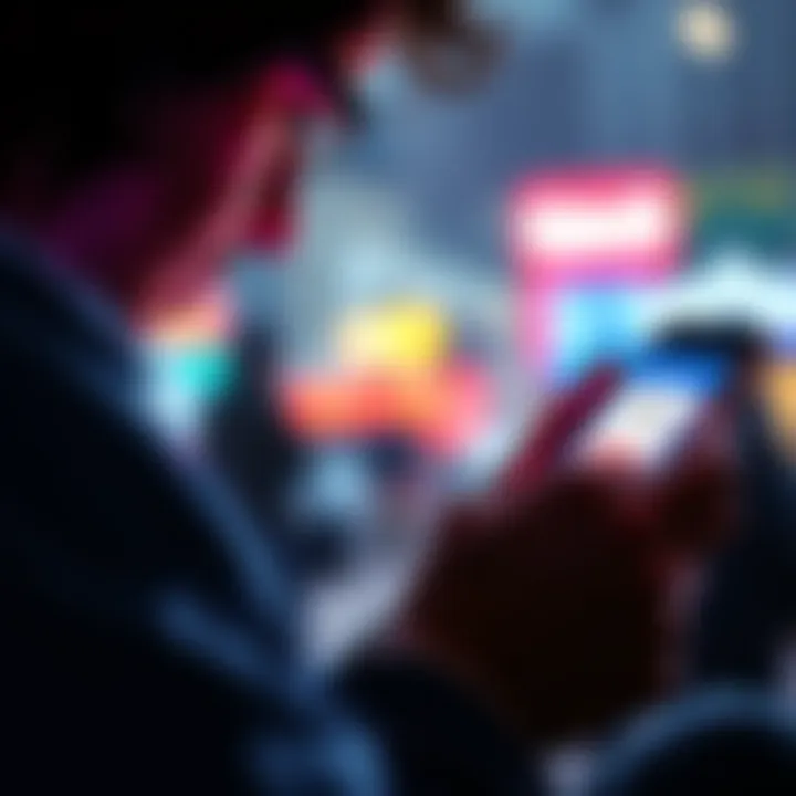 A person looking at a smartphone with an app showing a login bonus notification, looking frustrated about the login process.