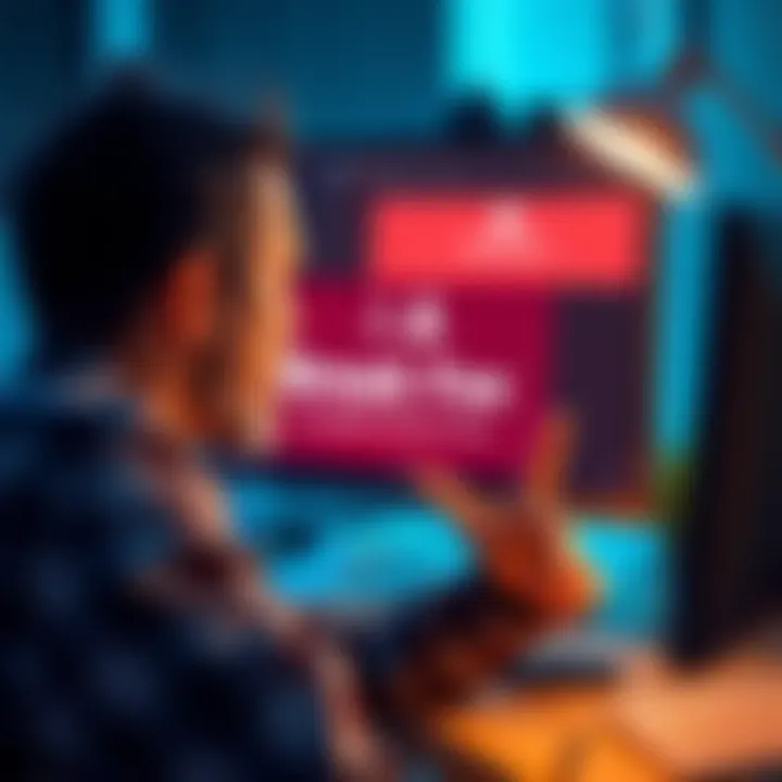 A person showing frustration while looking at a computer screen displaying a break fee notice for a Premium plan