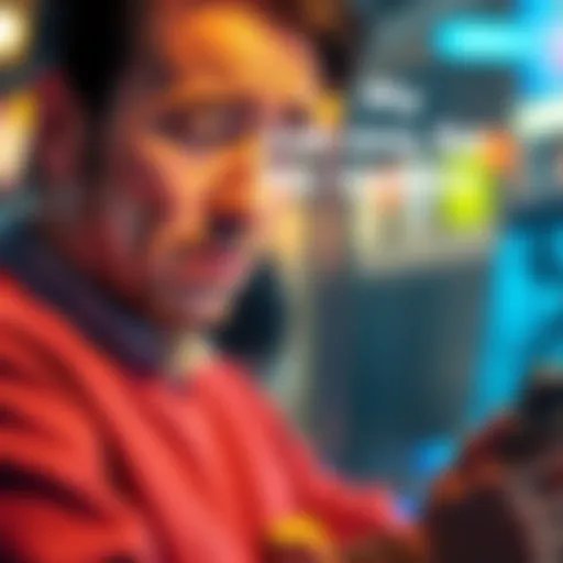 Person looking at a phone screen, confused about the missing cash-out menu after an update