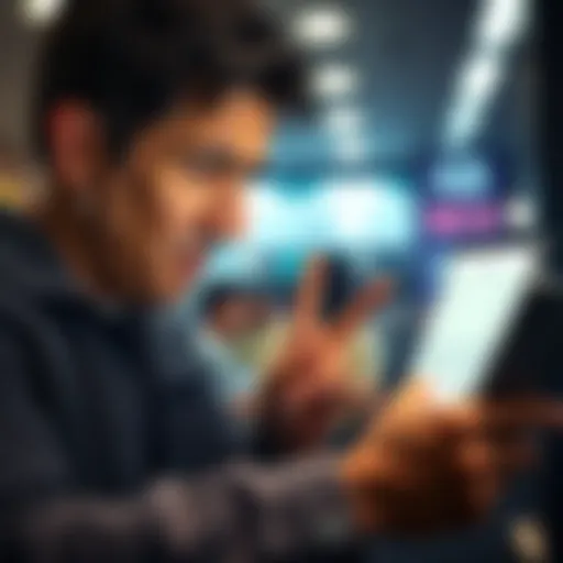A person looking upset while checking their bank statement after canceling a free trial.