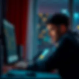 A person looking at a computer screen with a concerned expression while writing an appeal for an account restriction