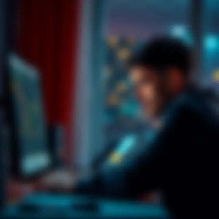 A person looking at a computer screen with a concerned expression while writing an appeal for an account restriction