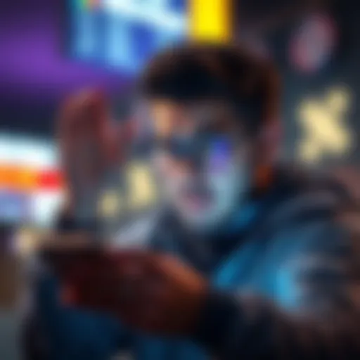 Person looking frustrated while trying to access a chat feature on a device