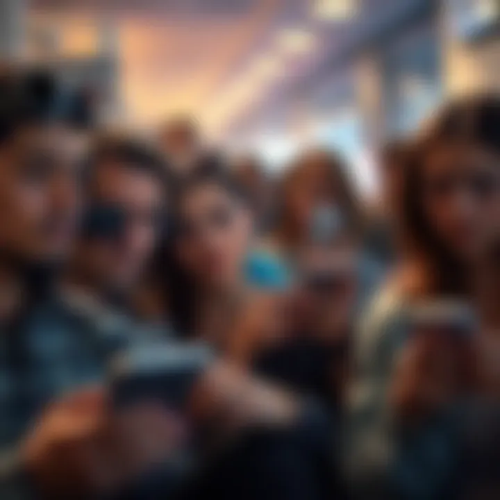 A group of people looking disappointed while watching ads on their devices, expressing frustration over unpaid rewards.