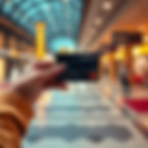 A person holding a credit card with travel rewards in the background, symbolizing benefits of points accumulation in the UK.