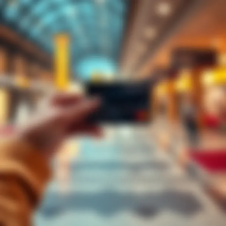 A person holding a credit card with travel rewards in the background, symbolizing benefits of points accumulation in the UK.