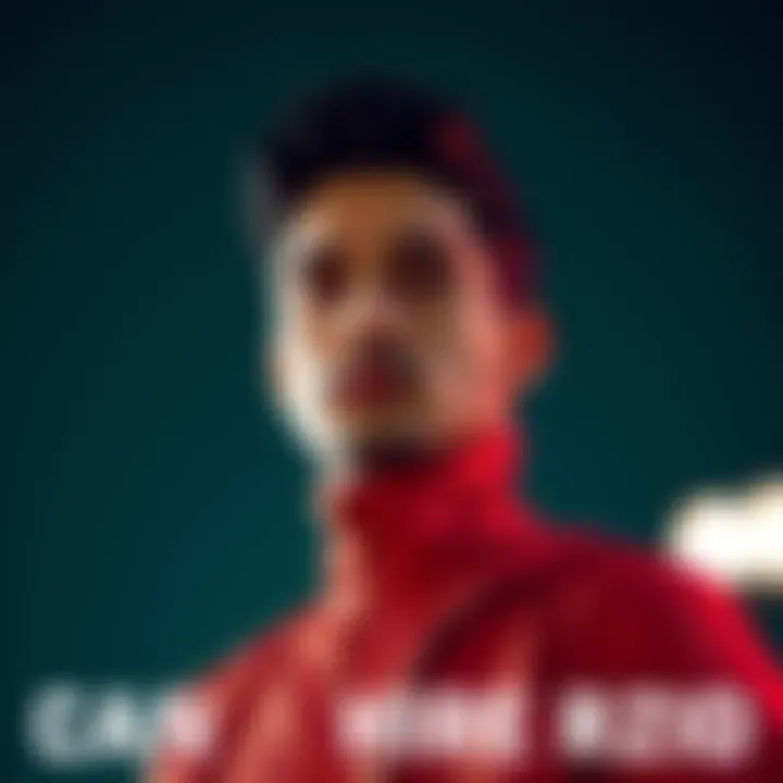 Uzi dressed in a stylish red outfit, showcasing a fresh look that could redefine his image and branding.