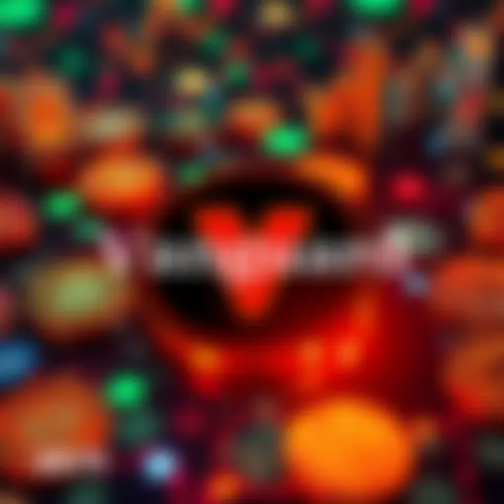 Vanguard logo with a background of digital currency symbols representing the launch of crypto ETFs