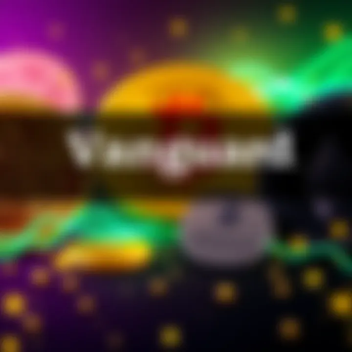 Vanguard logo with Bitcoin, Ethereum, XRP, and Solana symbols in the background