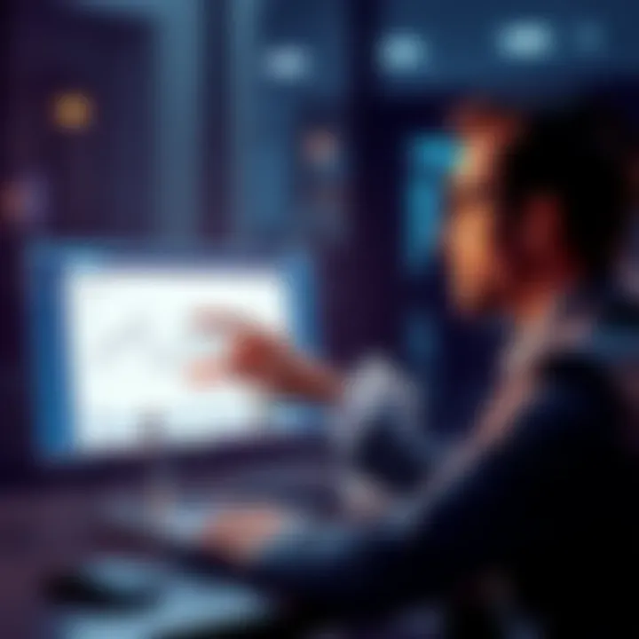 A businessman entering a VAT number on a computer while placing an order for a Trezor Safe 7.