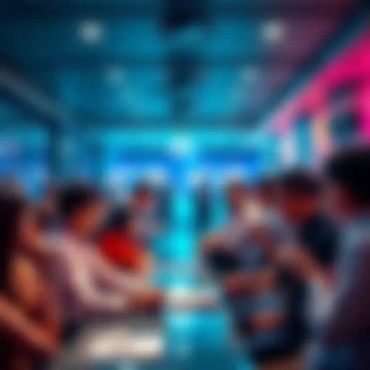 VeChain Community Discussion People engaging in a lively discussion about VeChain developments and updates in a community setting.