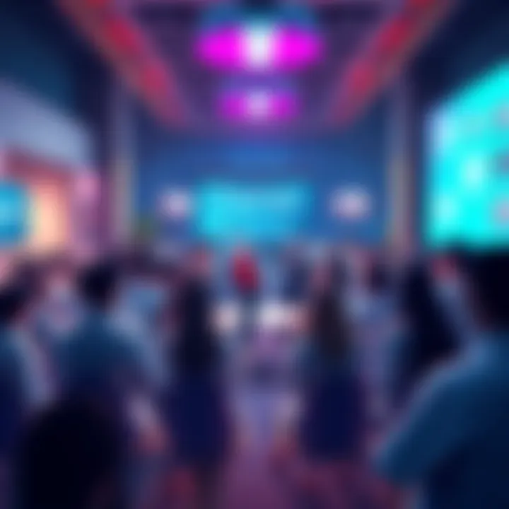 A vibrant community gathering discussing blockchain updates and insights about VeChain projects