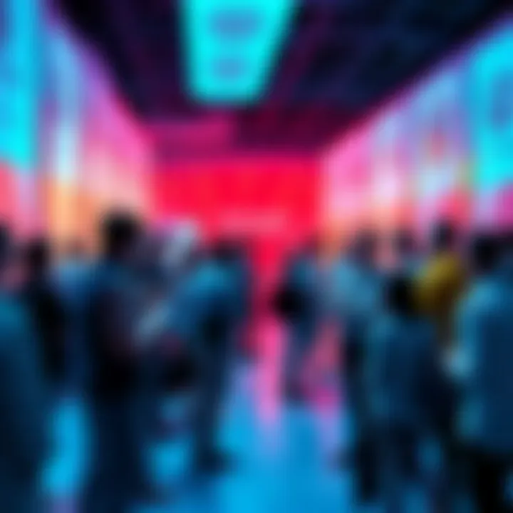 A group of people discussing VeChain updates at a community event
