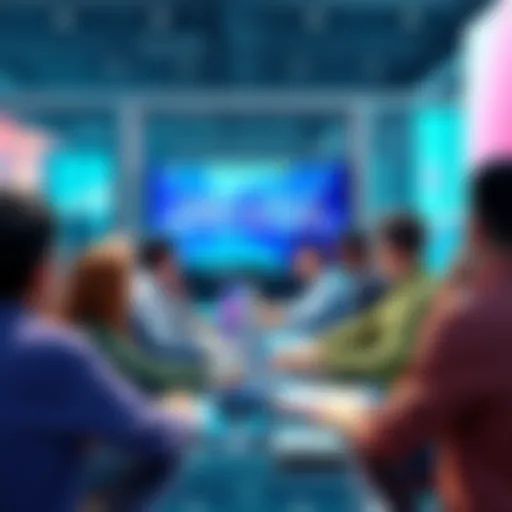 People participating in an online discussion about VeChain's blockchain developments and apps.