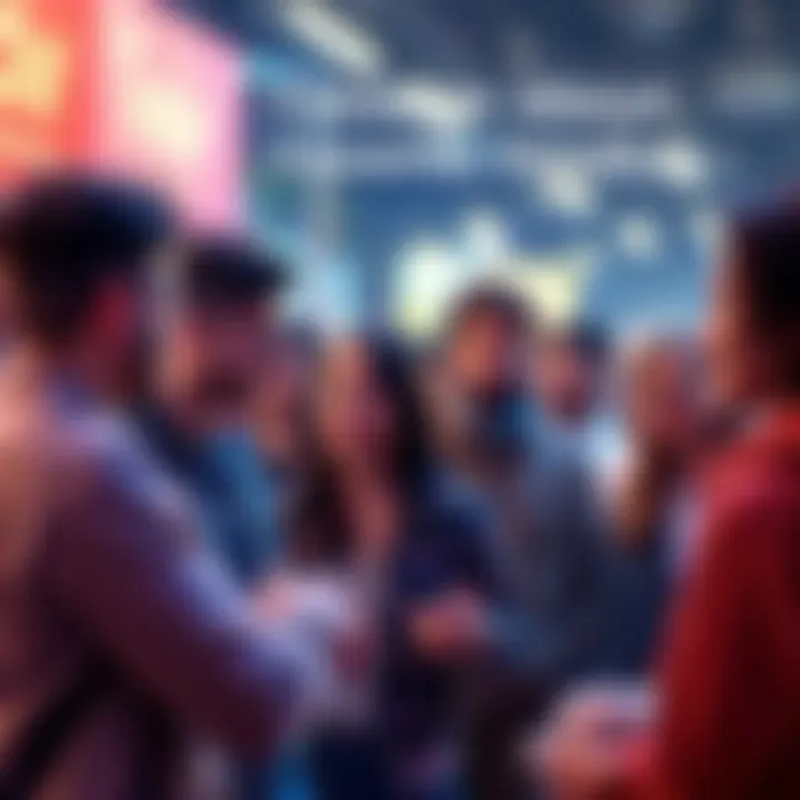 A group of people sharing opinions about different vendors for purchases
