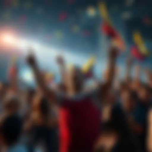 A group of people celebrating their wins after betting on Polymarket as Venezuela experiences a political change with Maduro's downfall.