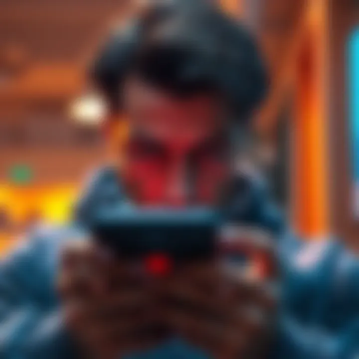 A frustrated person staring at their phone, showing an app with a verification error message about birth date discrepancy.
