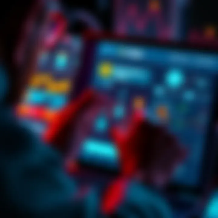 A person checking the Dapp connections on a Ledger wallet interface, with a digital wallet and blockchain icons visible.