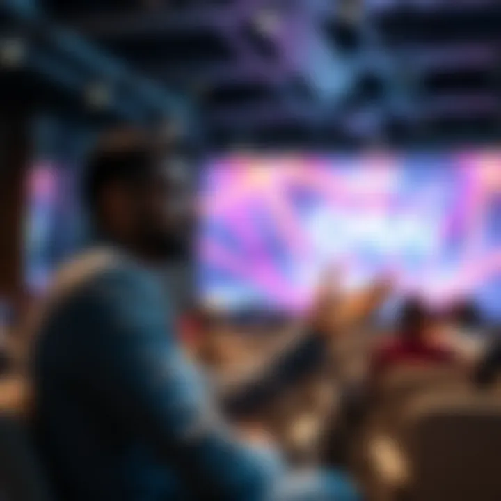 Vishal shares insights on Chia Network in a conference setting, highlighting cryptocurrency trends.