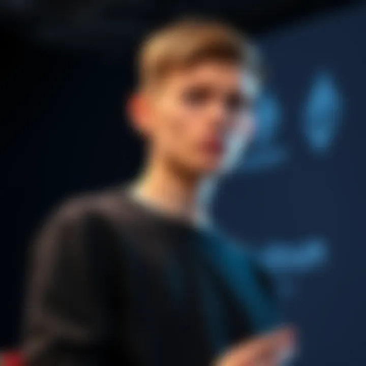 Vitalik Buterin Discusses Ethereum Vitalik Buterin giving a presentation on Ethereum's Layer 2 strategy, looking concerned