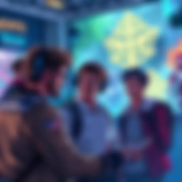 Waiting for Anniversary Tickets A group of players discussing strategies for using tickets during anniversary events, with game visuals in the background.