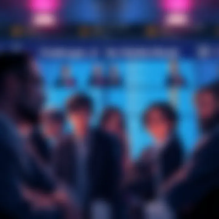 A visual representation of a digital user board showing a waitlist for on-chain savings accounts, depicting skepticism among team members, with a mix of concerned and thoughtful expressions.