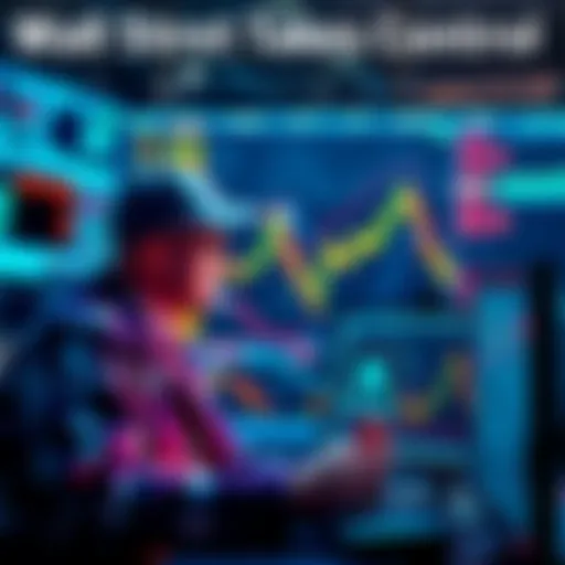 A Wall Street trader analyzing cryptocurrency charts on a computer screen