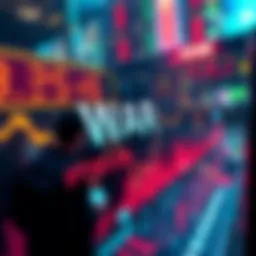 A visual representation of WAR Crypto's 45% surge with a graph showing upward movement and traders discussing potential strategies.