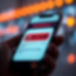 A warning graphic showing a phone with a scam SMS message from CoinSpot and a red alert icon.