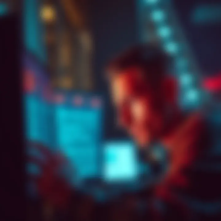 A person looking at a computer screen with a worried expression as they read a suspicious email