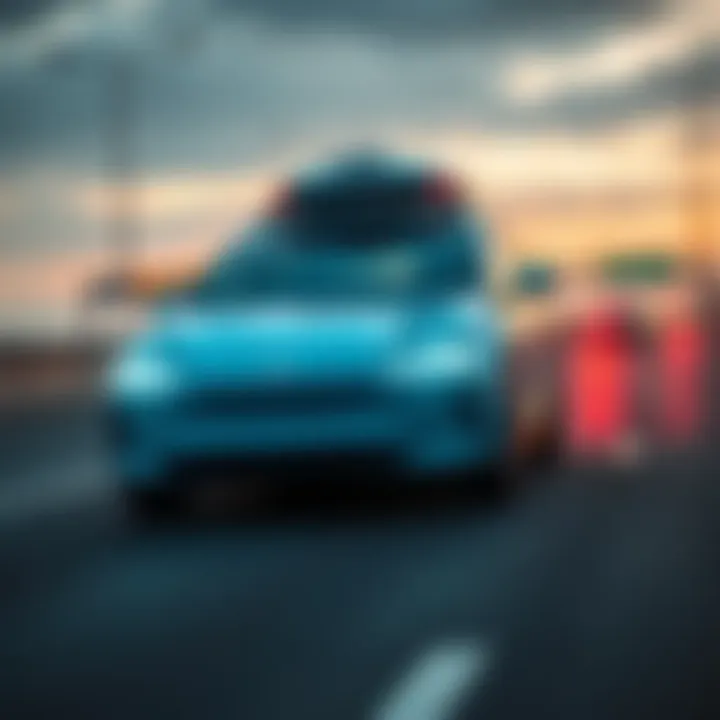 A Waymo self-driving car stopped on a freeway, showing confusion in complex driving conditions.