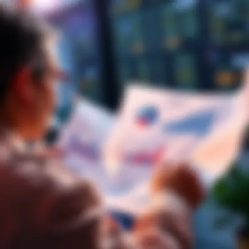 A person reviewing financial plans and charts to build wealth, symbolizing financial growth and success.