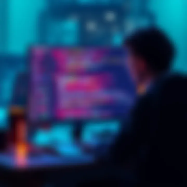 A developer working on a laptop, looking at a screen filled with code and error messages, highlighting website challenges.