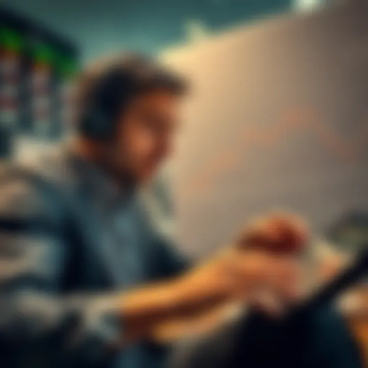 Investor planning dollar-cost averaging with charts and a calculator.