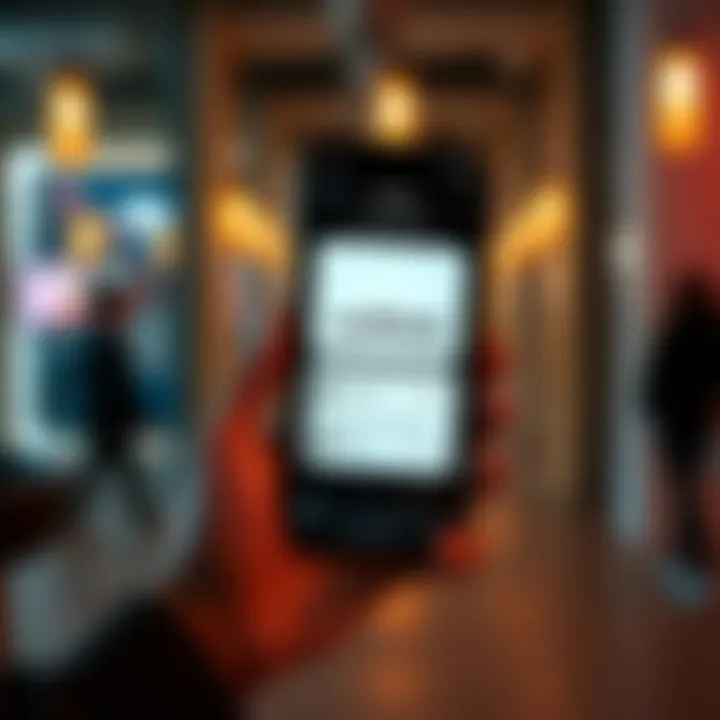 A person holding a smartphone with a WeWork logo and a chat bubble showing pass trade offers
