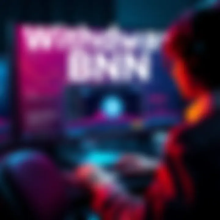 A person using a computer to withdraw BNB cryptocurrency, with a digital wallet interface on the screen