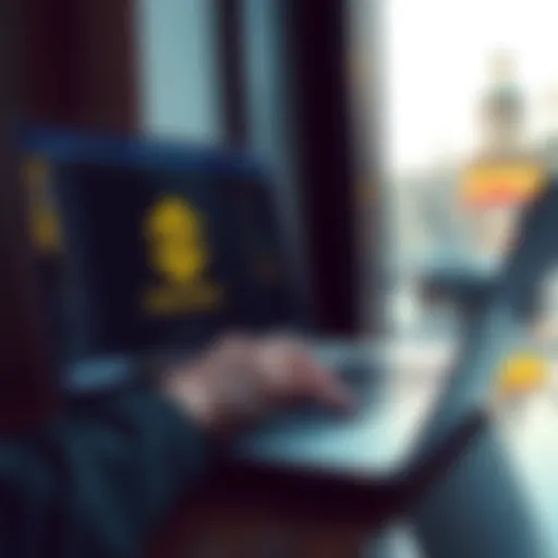 A person using a laptop to withdraw money from Binance to a Hungarian bank account