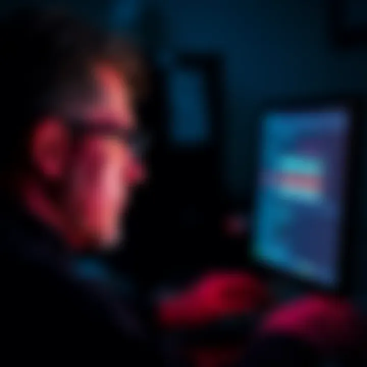 A person looking frustrated at a computer screen showing a withdrawal transaction stuck in progress