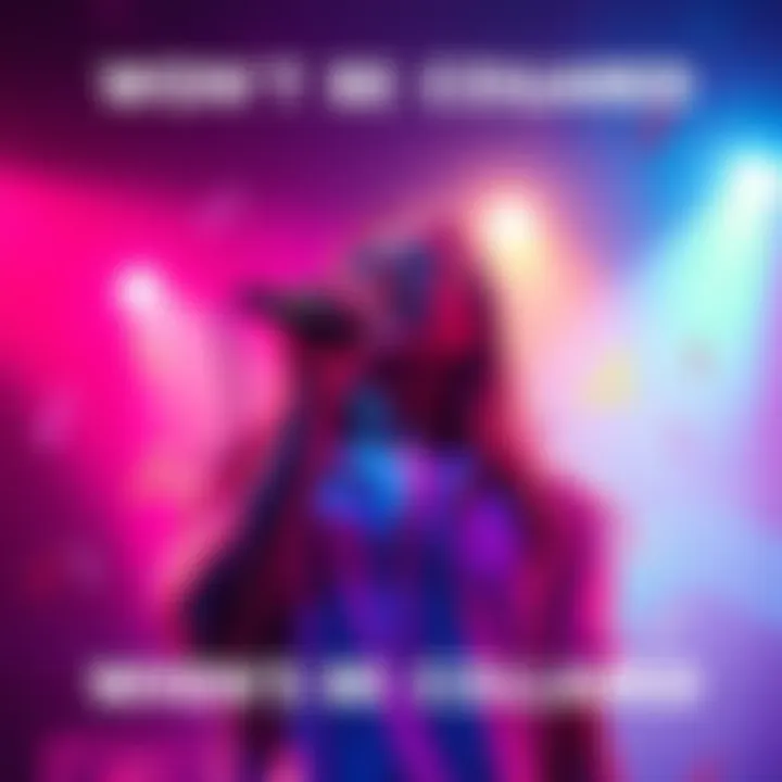 Cover art for Won't Be Collared Colorful cover art featuring a singer performing passionately with a microphone, surrounded by music notes and vibrant colors