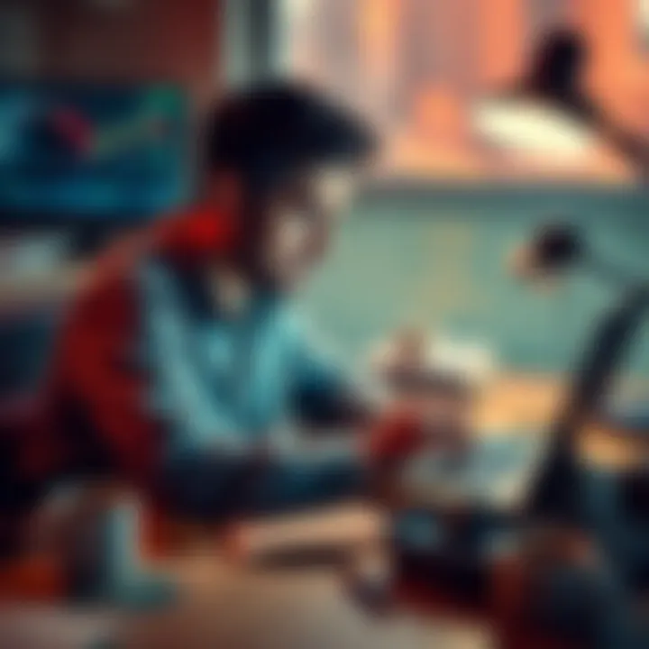 Person worried about cryptocurrency market A concerned cryptocurrency investor sits at a desk, looking at fluctuating market charts on a laptop, surrounded by notes and empty coffee cups, reflecting the stress of selling during market downturns.