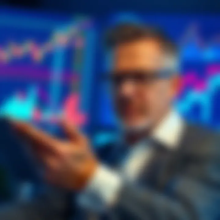 Investor looking worried A worried investor reviewing financial graphs and market data with a frown, reflecting on past investment decisions during a market shift