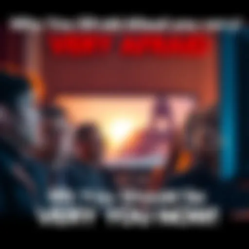 Group of people with concerned expressions watching news on TV